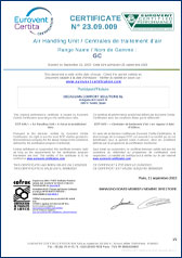 Eurovent certificate  GC Series